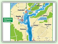 Bogdanka: Przybrodzin nad jeziorem powidzkim - Mapka.